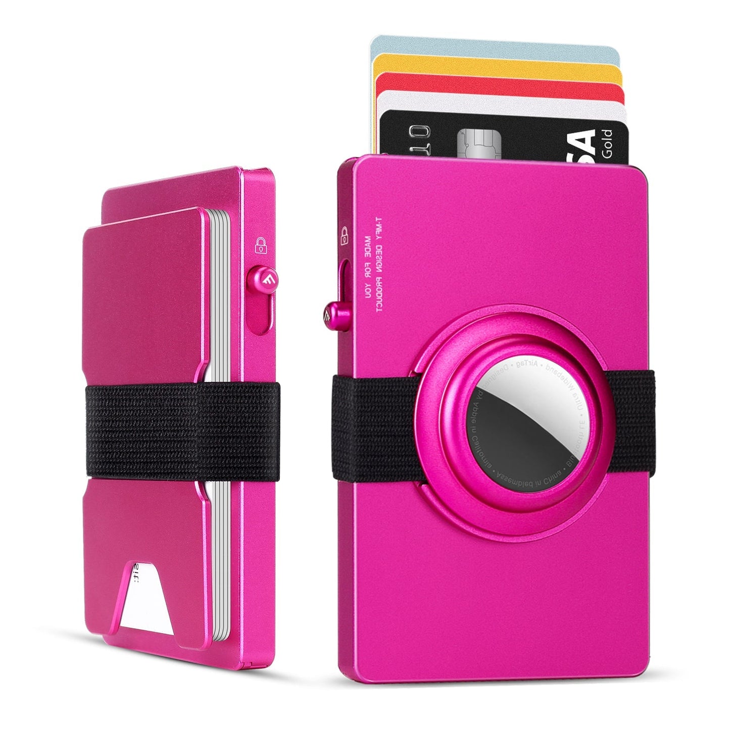 TOYFID All - Aluminum Pop Up Slide Rfid Slim Card Holder Wallet With Airtag Holder - BOUTIQUEAMINESHOP.onlin