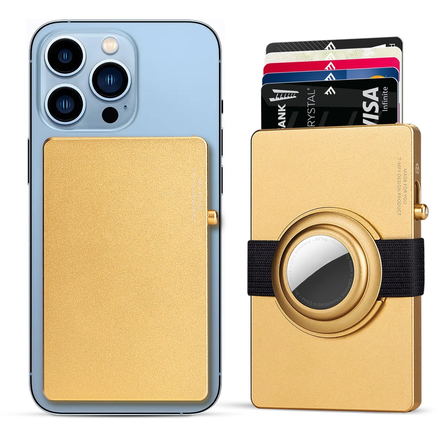 TOYFID All - Aluminum Pop Up Slide Rfid Slim Card Holder Wallet With Airtag Holder - BOUTIQUEAMINESHOP.onlin