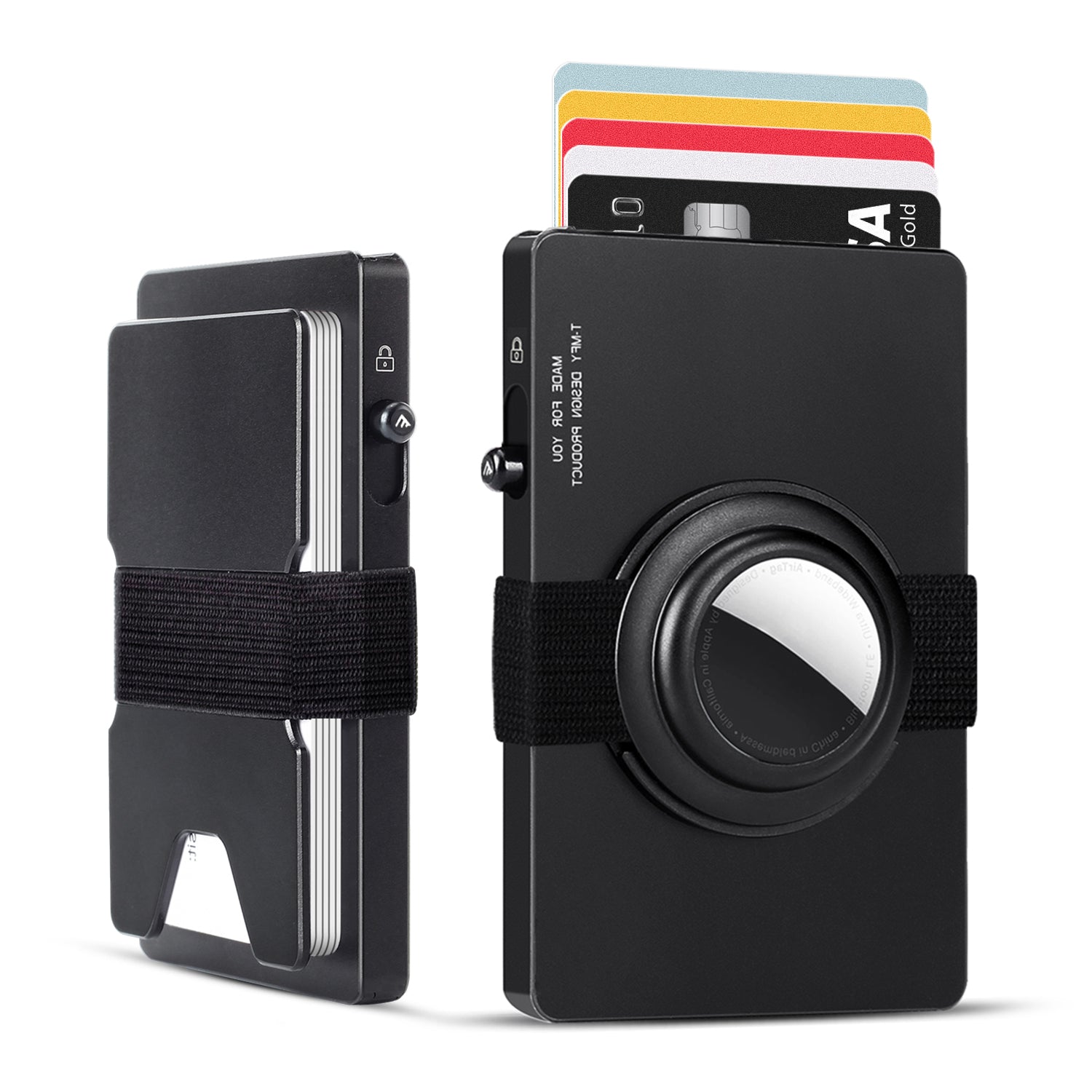 TOYFID All - Aluminum Pop Up Slide Rfid Slim Card Holder Wallet With Airtag Holder - BOUTIQUEAMINESHOP.onlin