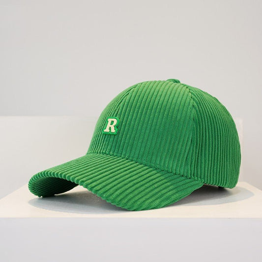 Women's Corduroy R Letter Baseball Cap Hat - BOUTIQUEAMINESHOP.onlin