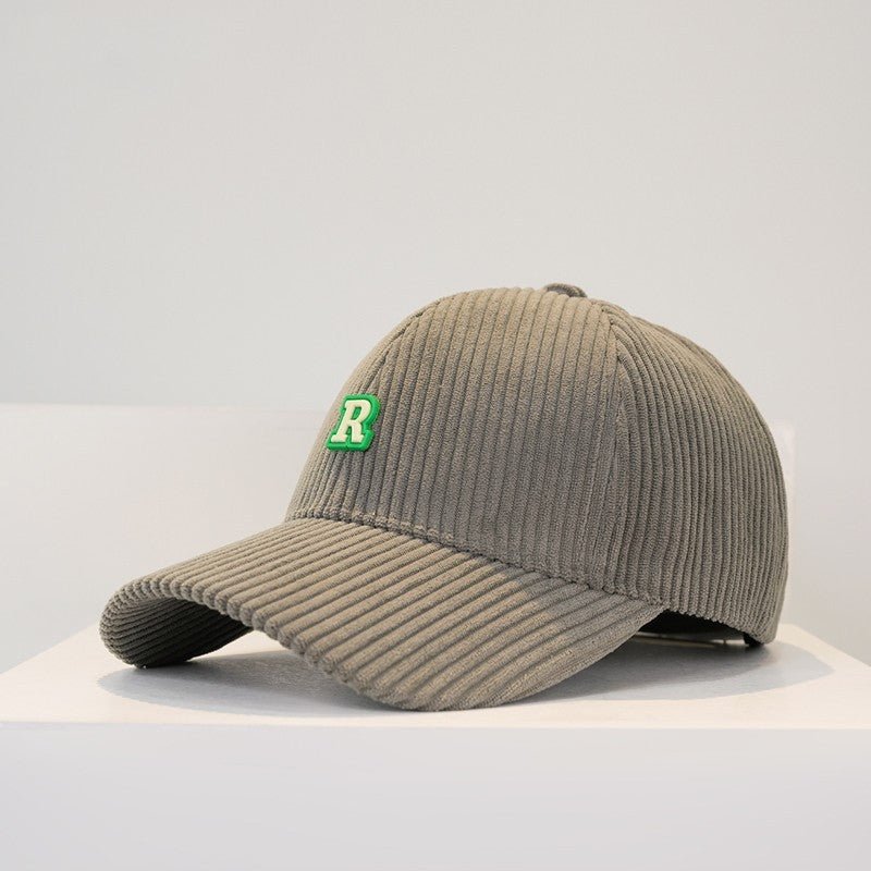 Women's Corduroy R Letter Baseball Cap Hat - BOUTIQUEAMINESHOP.onlin