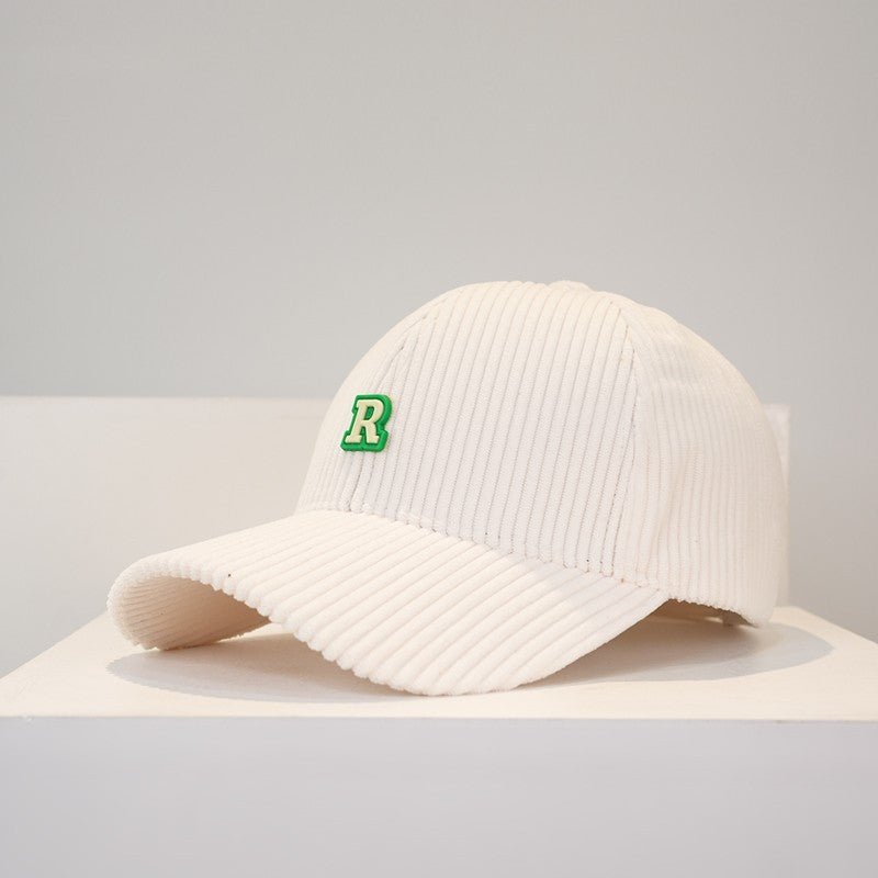 Women's Corduroy R Letter Baseball Cap Hat - BOUTIQUEAMINESHOP.onlin