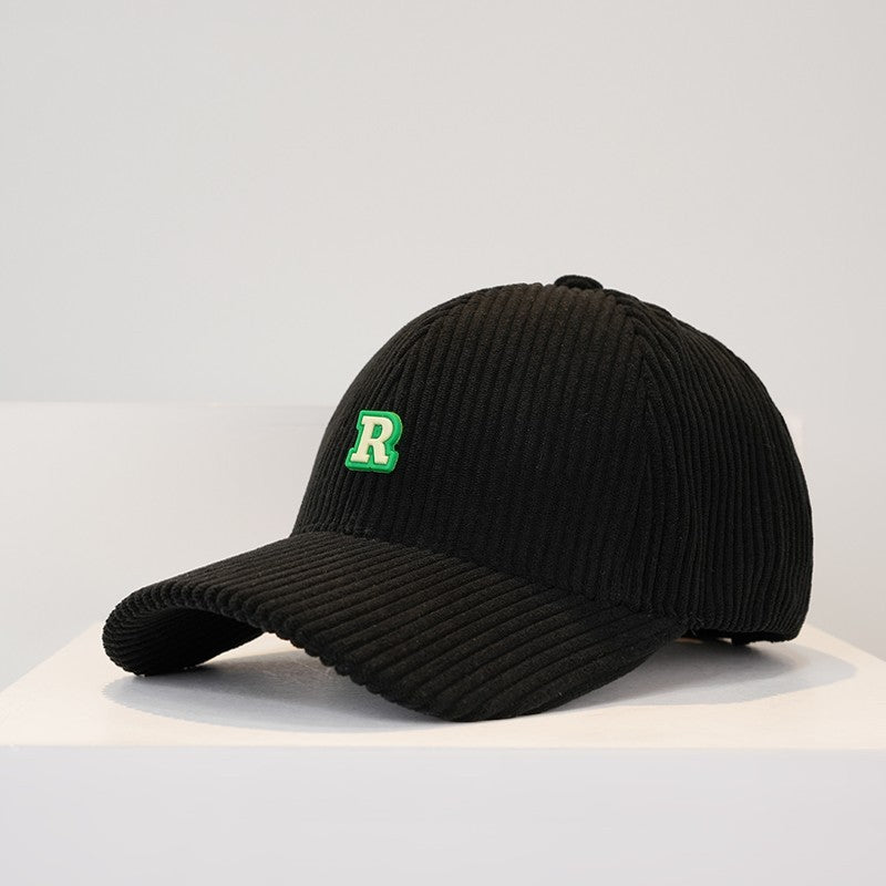 Women's Corduroy R Letter Baseball Cap Hat - BOUTIQUEAMINESHOP.onlin